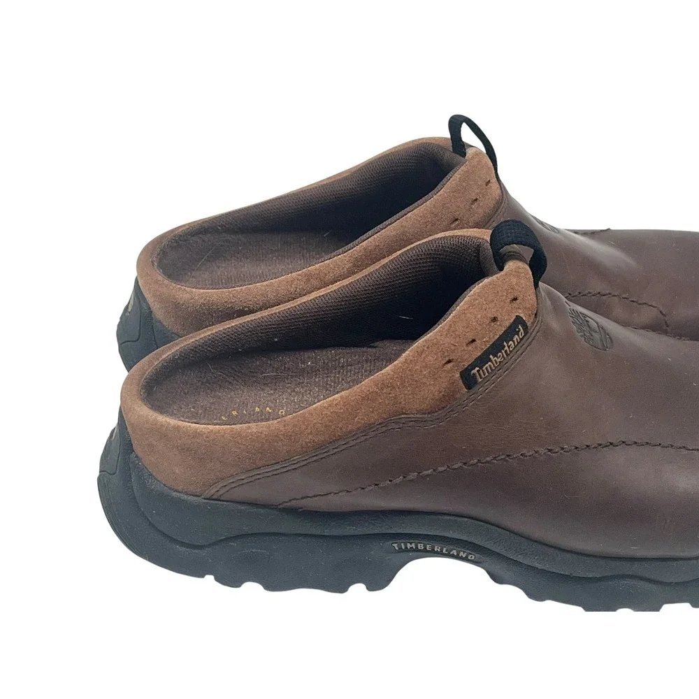 Timberland Women's Brown Leather Mule Clogs Slip-On Shoes Size 8M - Picture 12 of 16
